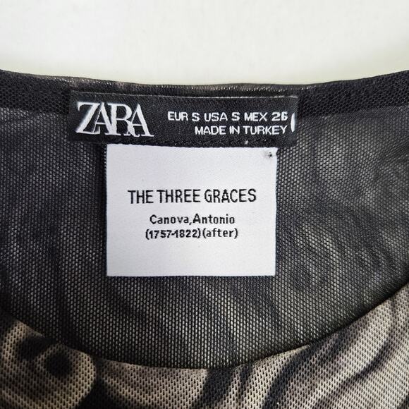 Zara Three Graces Mesh Maxi Dress Sleeveless Mesh Instagram Sheer Party Long S - Picture 13 of 15